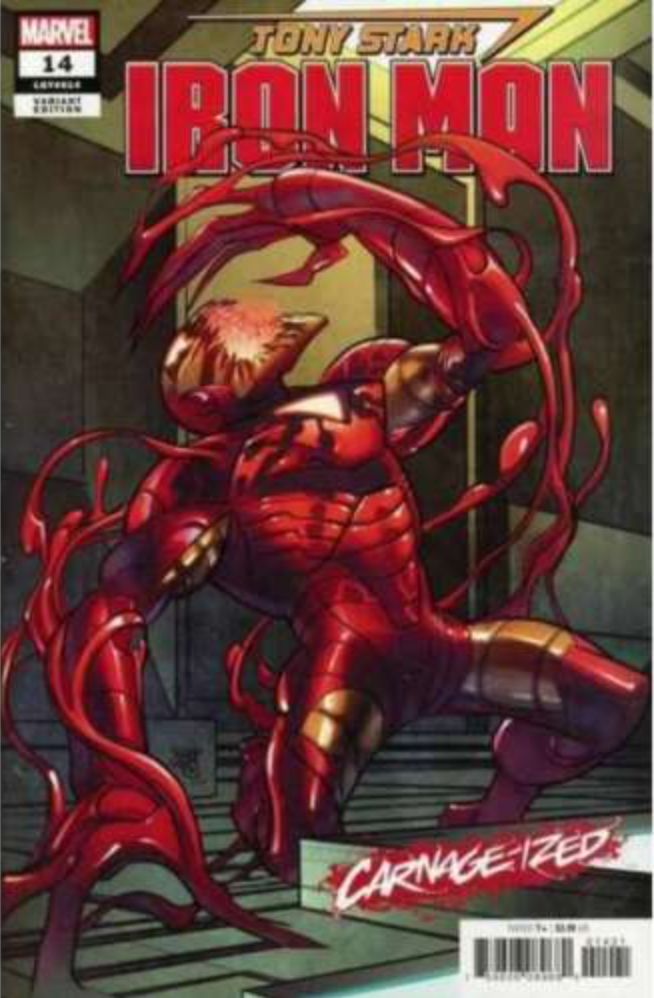 TONY STARK IRON MAN #14 FERRY CARNAGE-IZED VARIANT 2019 Iron Man MARVEL COMICS
