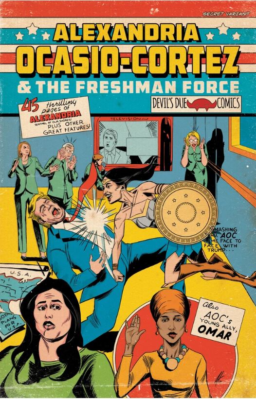 ALEXANDRIA OCASIO CORTEZ & FRESHMAN FORCE WHO DIS ONE SHOT AOC SECRET HOMAGE HERRERA EXCLUSIVE VARIANT 2019 comic book DEVILS DUE