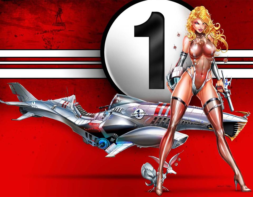 BARBARELLA #1 BLOOD RACER JAMIE TYNDALL VIRGIN VARIANT comic book ABSOLUTE COMICS GROUP / RED GI