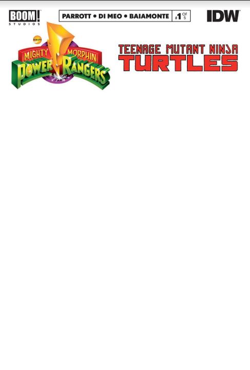 POWER RANGERS TEENAGE MUTANT NINJA TURTLES #1 BLANK TMNT MMPR VARIANT 2019 MMPR BOOM! STUDIOS