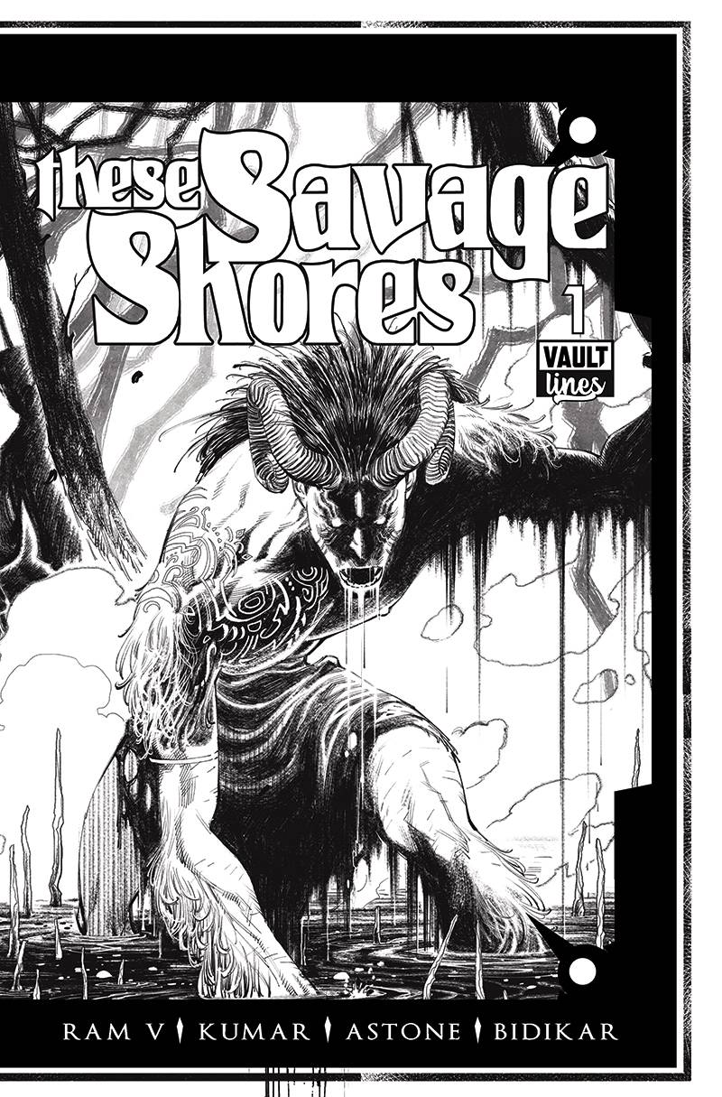 THESE SAVAGE SHORES #1 B&W ED VARIANT 2019 comic book VAULT COMICS