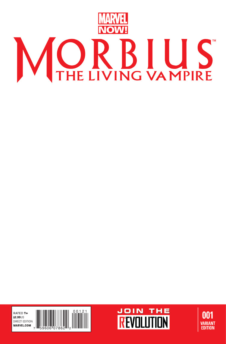 MORBIUS LIVING VAMPIRE #1 BLANK VARIANT 2013 Morbius MARVEL COMICS