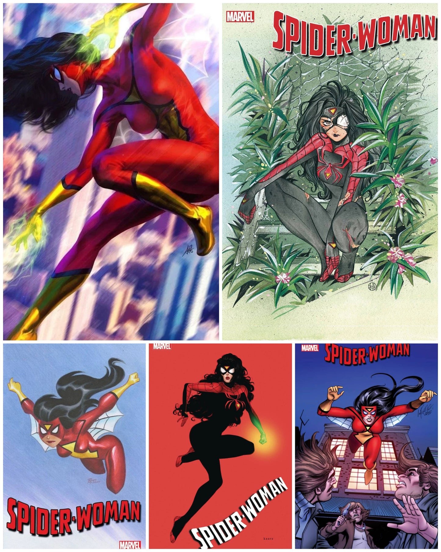 SPIDER-WOMAN #1 RATIO (1:500, 1:200, 1:100, 1:25, 1:25 & 1:25) VARIANT SET of 6 2020 Spider-Woman MARVEL COMICS