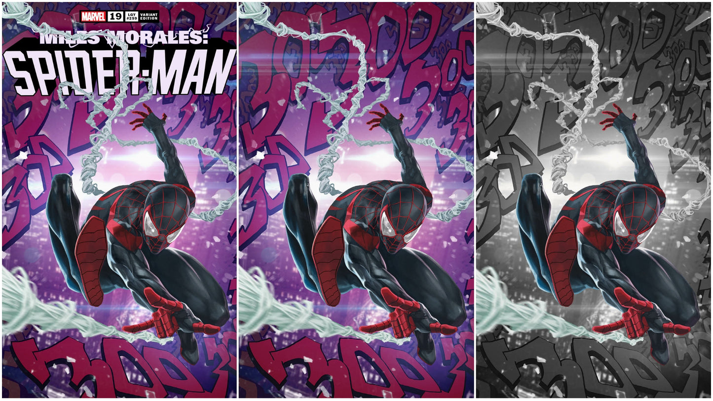 MILES MORALES SPIDER-MAN #19 SSCO SKAN SRISUWAN ASM #300 HOMAGE TRADE DRESS, VIRGIN, COLOR SPLASH VIRGIN VARIANT SET OF 3 2020 Spider-Man Miles Morales MARVEL COMICS