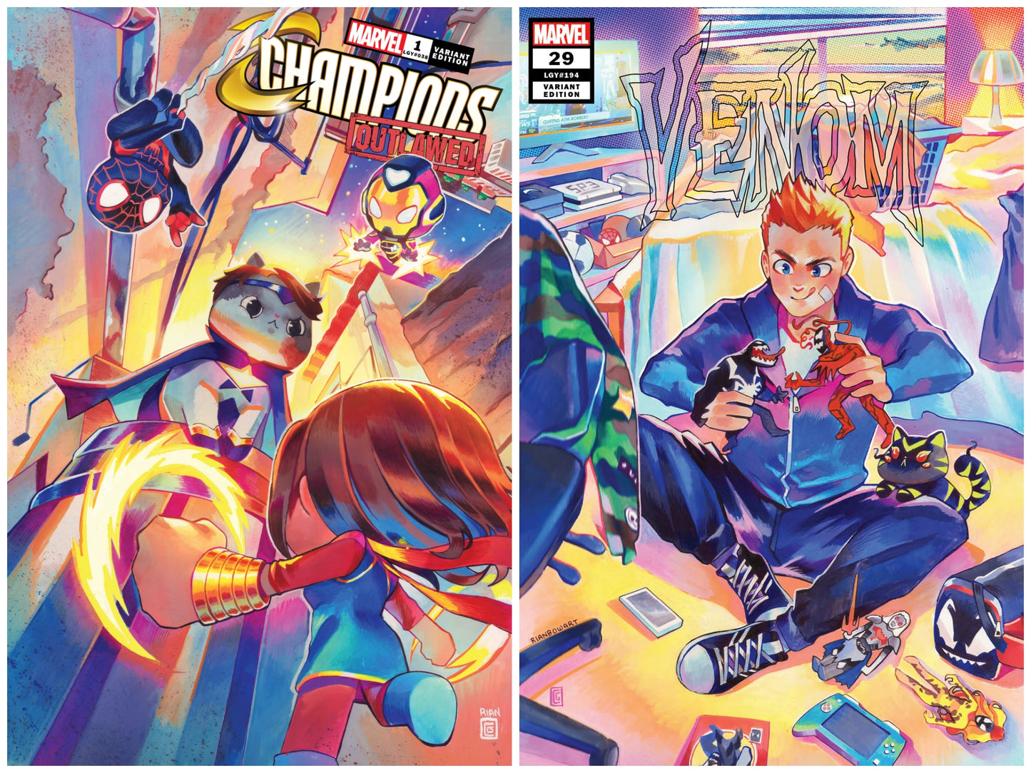 CHAMPIONS #1 & VENOM #29 SSCO RIAN GONZALES VARIANT SET OF 2 2020 Spider-Man MARVEL COMICS