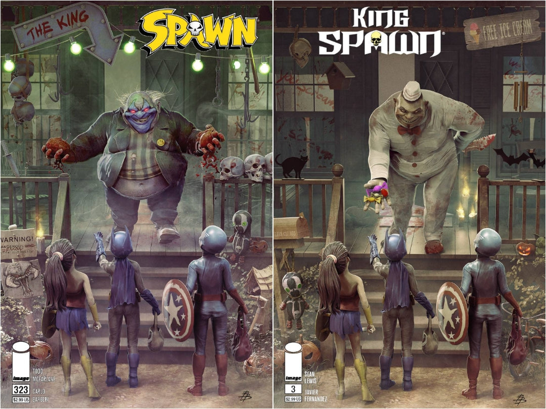 SPAWN #323 & KING SPAWN #3 BARENDS CLOWN VARIANT SET 2021 Spawn IMAGE COMICS