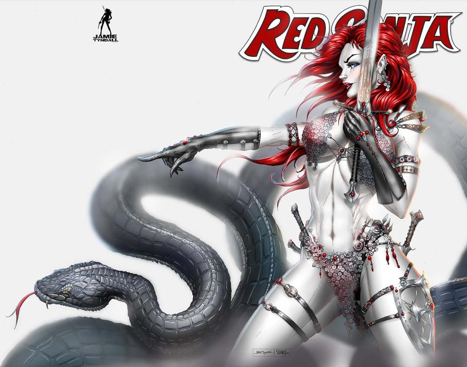 RED SONJA BLACK, WHITE, RED #2 TRADE DRESS JAMIE TYNDALL VARIANT comic book ABSOLUTE COMICS GROUP / RED GI