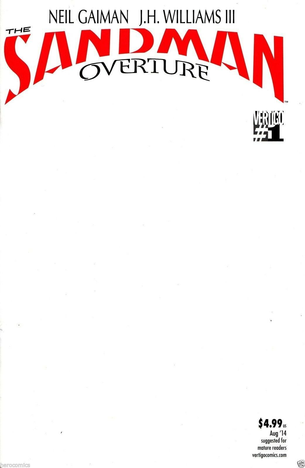 SANDMAN OVERTURE #1 BLANK VARIANT 2014 Sandman Universe DC COMICS