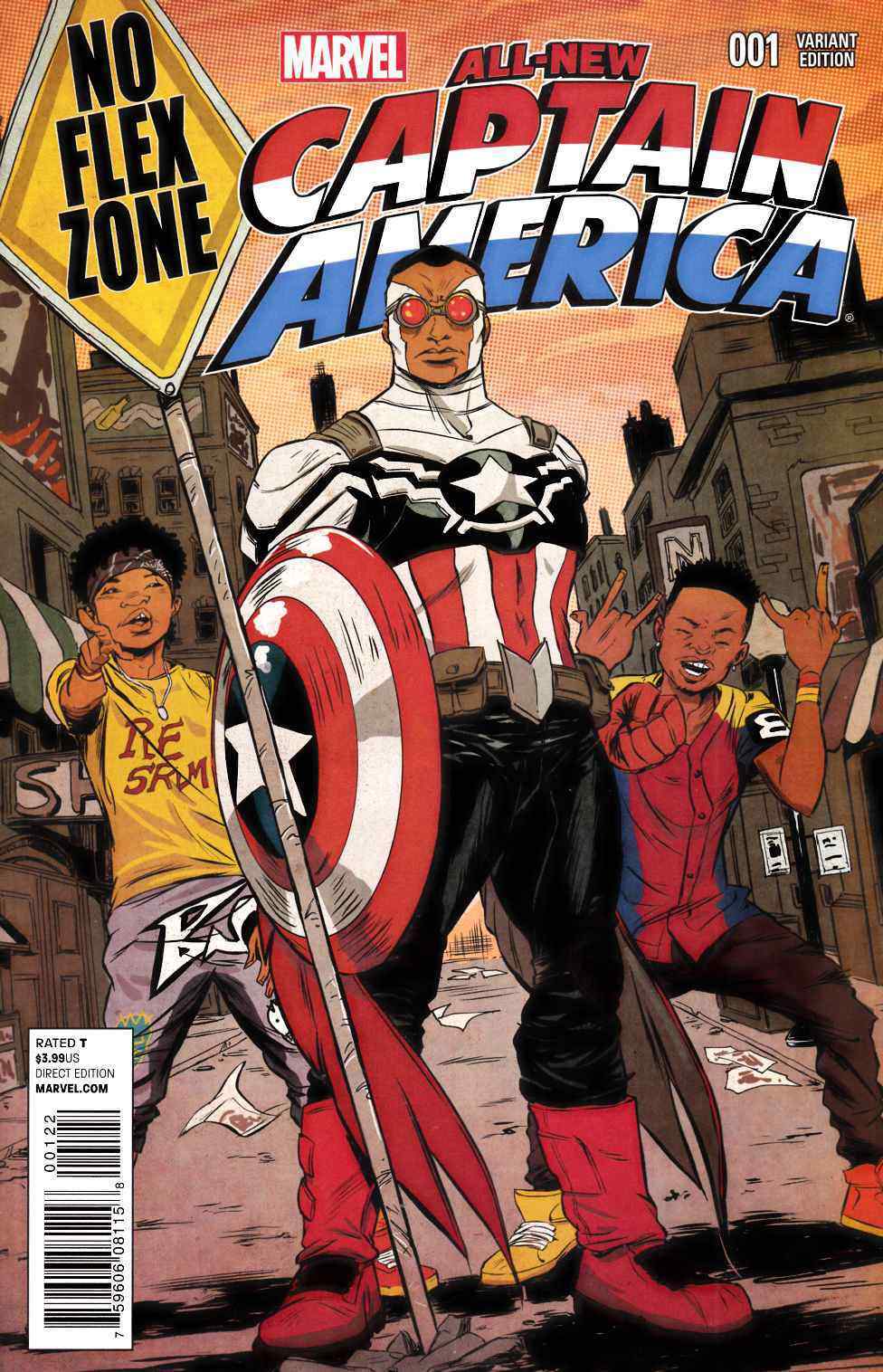 ALL NEW CAPTAIN AMERICA #1 Interscope No Flex Zone Rae Sremmurd VARIANT 2014 Captain America MARVEL PRH