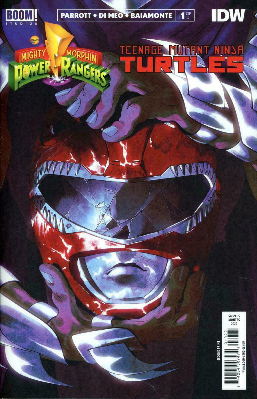 POWER RANGERS TEENAGE MUTANT NINJA TURTLES #1 2ND PRINT VARIANT 2020 comic book BOOM! STUDIOS