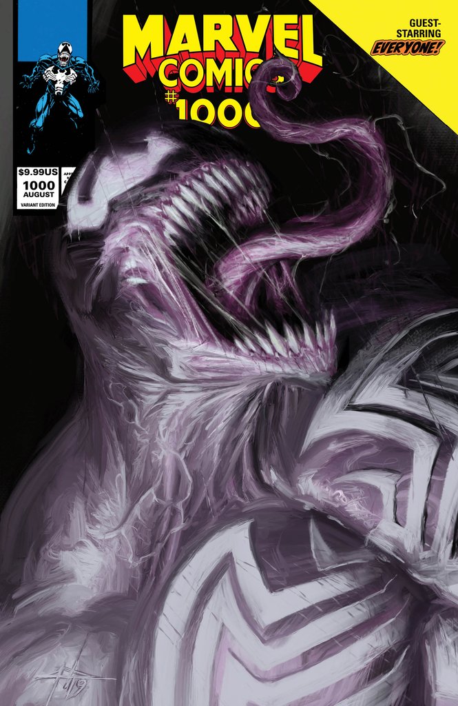 MARVEL COMICS #1000 DELLOTTO EXCLUSIVE VARIANT Venom MARVEL COMICS