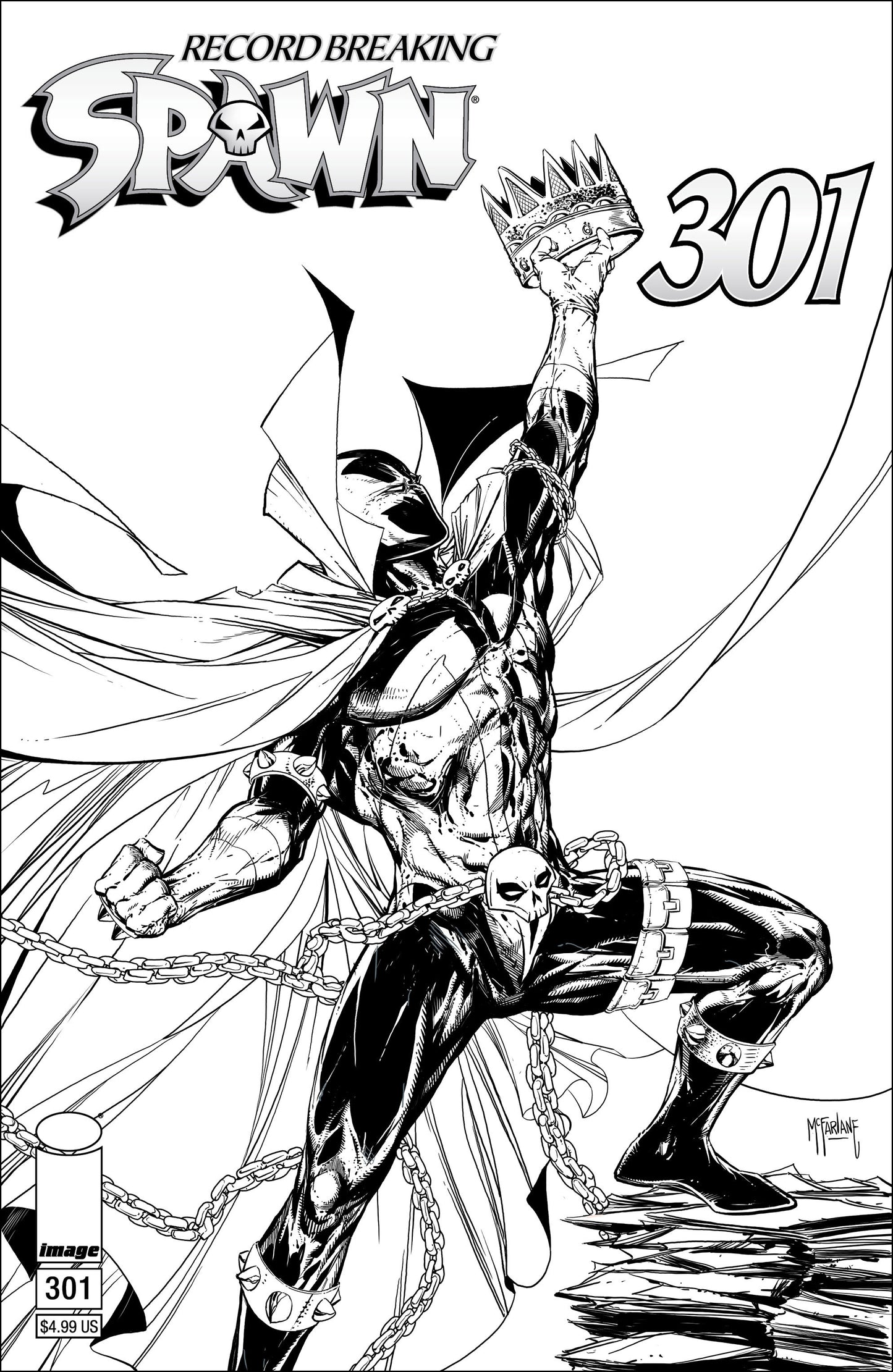 SPAWN #301 CVR I B&W MCFARLANE VARIANT 2019 Spawn IMAGE COMICS