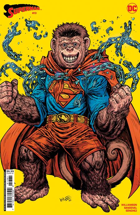 SUPERMAN #13 CVR F MARIA WOLF APRIL FOOLS BEPPO THE SUPER MONKEY CARD STOCK VARIANT (HOUSE OF BRAINIAC) 2024 Superman DC COMICS