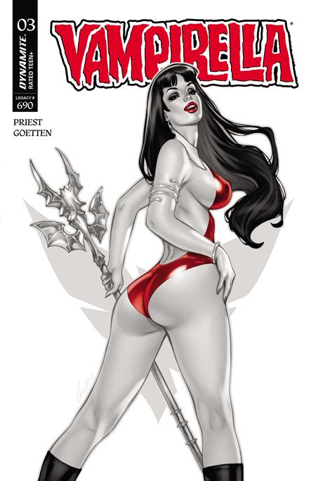 06/17/2026 VAMPIRELLA (2026) #3 1:7 ELIAS CHATZOUDIS B&W VARIANT DYNAMITE ENTERTAINMENT