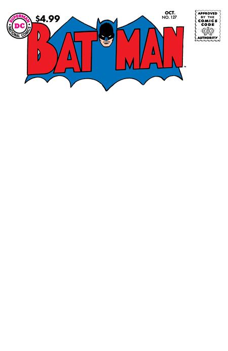 07/01/2026 BATMAN #127 FACSIMILE EDITION CVR B BLANK CARD STOCK VAR DC COMICS