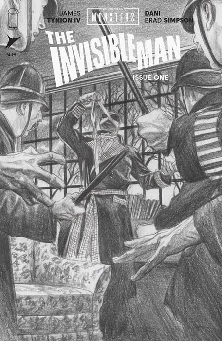 UNIVERSAL MONSTERS THE INVISIBLE MAN #1 (OF 4) 1:75 ALEX ROSS PENCIL SKETCH VARIANT 2025 IMAGE COMICS