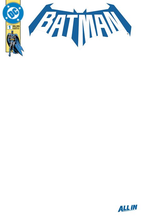 BATMAN #1 CVR K BLANK CARD STOCK VARIANT 2025 Batman DC COMICS