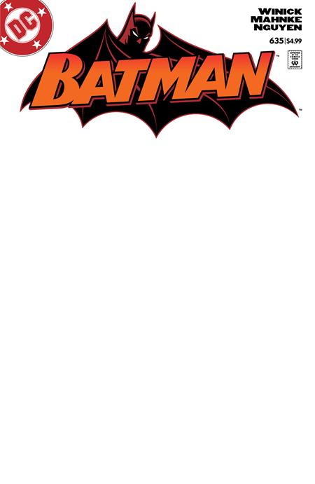 BATMAN #635 FACSIMILE EDITION CVR D BLANK CARD STOCK VARIANT 2025 DC COMICS