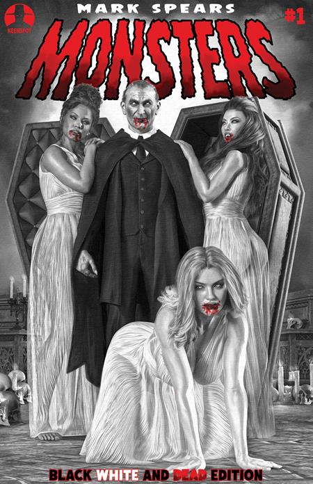 09/02/2026 MARK SPEARS MONSTERS #1 7TH PRINT BLACK WHITE & DEAD EDITION CVR C COURT OF BLOOD VARIANT DC COMICS