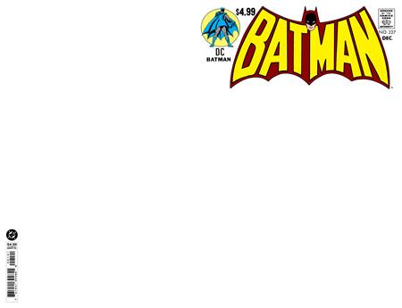 10/14/2026 BATMAN #227 FACSIMILE EDITION CVR B BLANK CARD STOCK VARIANT Batman DC COMICS