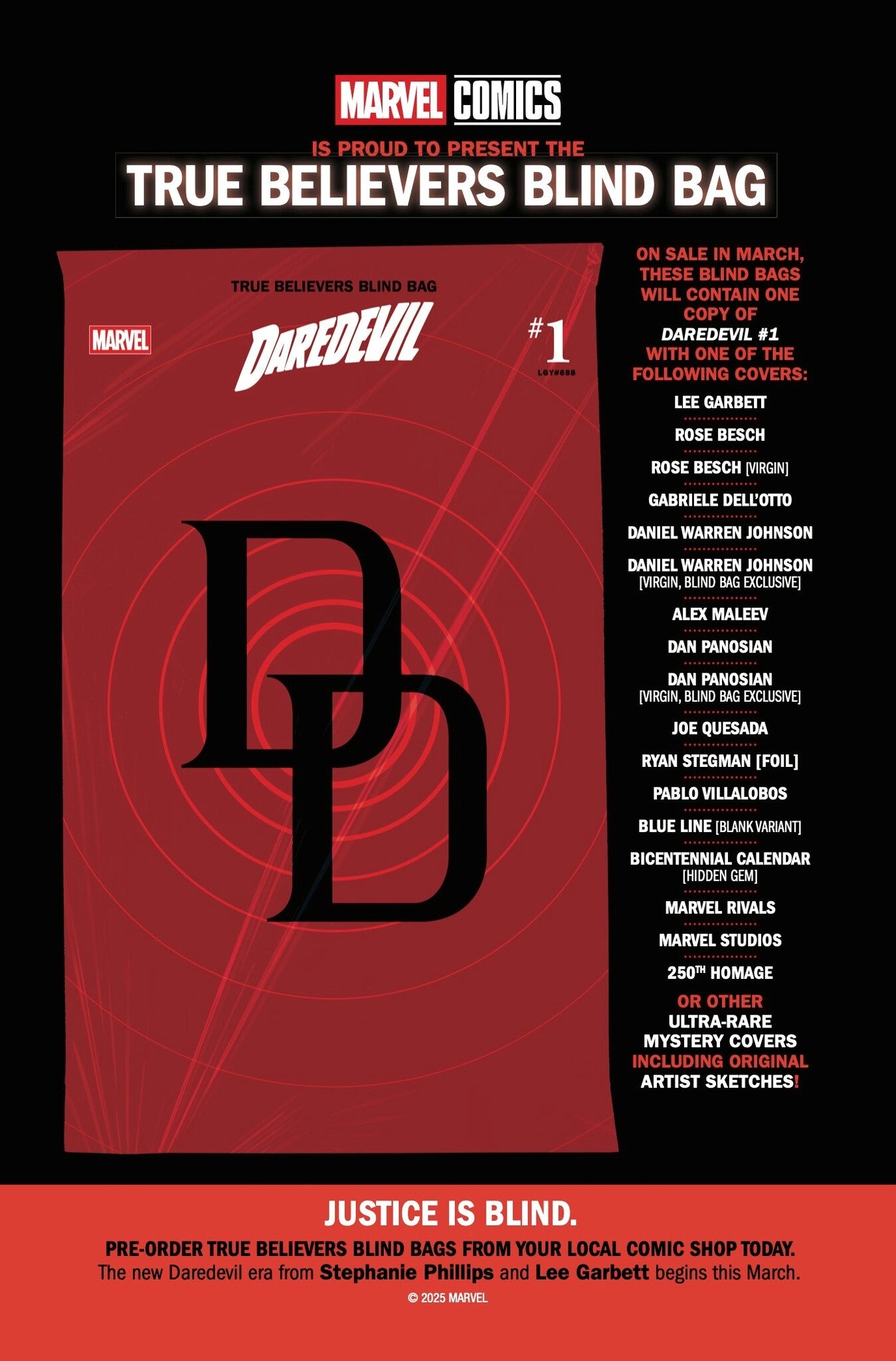 03/25/2026 DAREDEVIL #1 TRUE BELIEVERS BLIND BAG