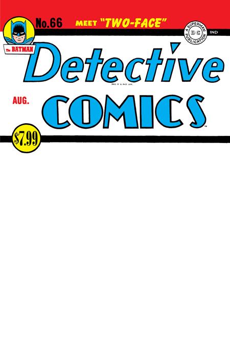 12/03/2025 DETECTIVE COMICS #66 FACSIMILE EDITION CVR D BLANK VARIANT (1ST APP TWO-FACE) DC COMICS