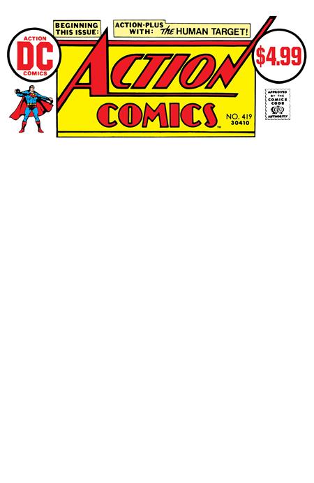 02/25/2026 ACTION COMICS #419 FACSIMILE EDITION CVR C BLANK CARD STOCK VARIANT Action Comics DC COMICS