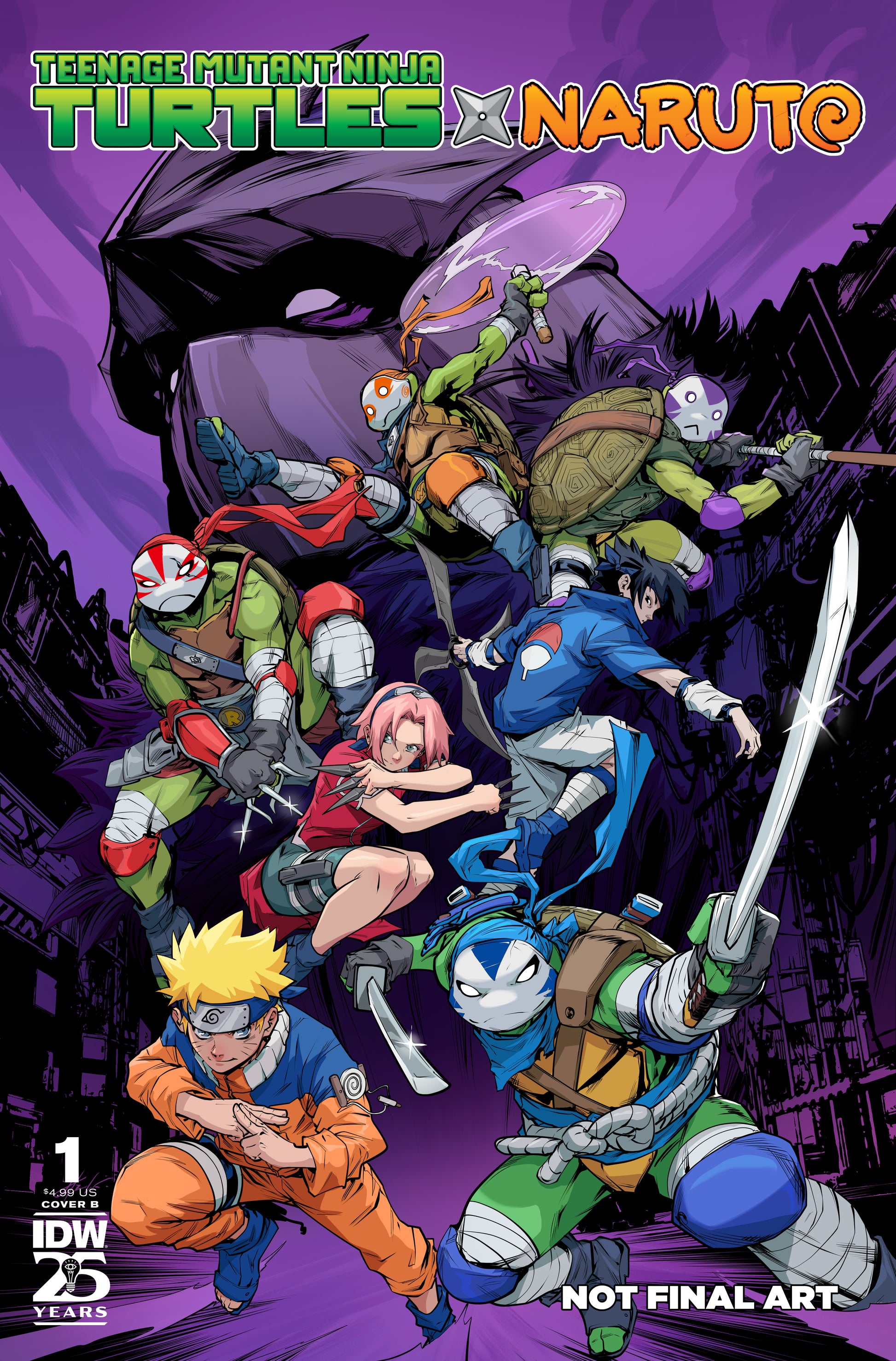 10/16/2024 TEENAGE MUTANT NINJA TURTLES X NARUTO #1 CVR B PRASETYA  IDW-PRH   