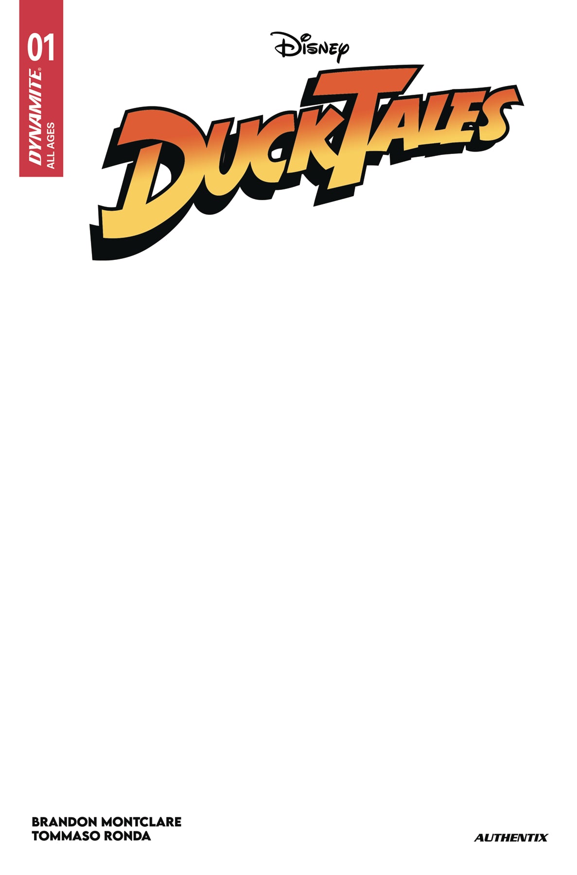 11/06/2024 DUCKTALES #1 CVR H BLANK AUTHENTIX (C: 0-1-2)  DYNAMITE   