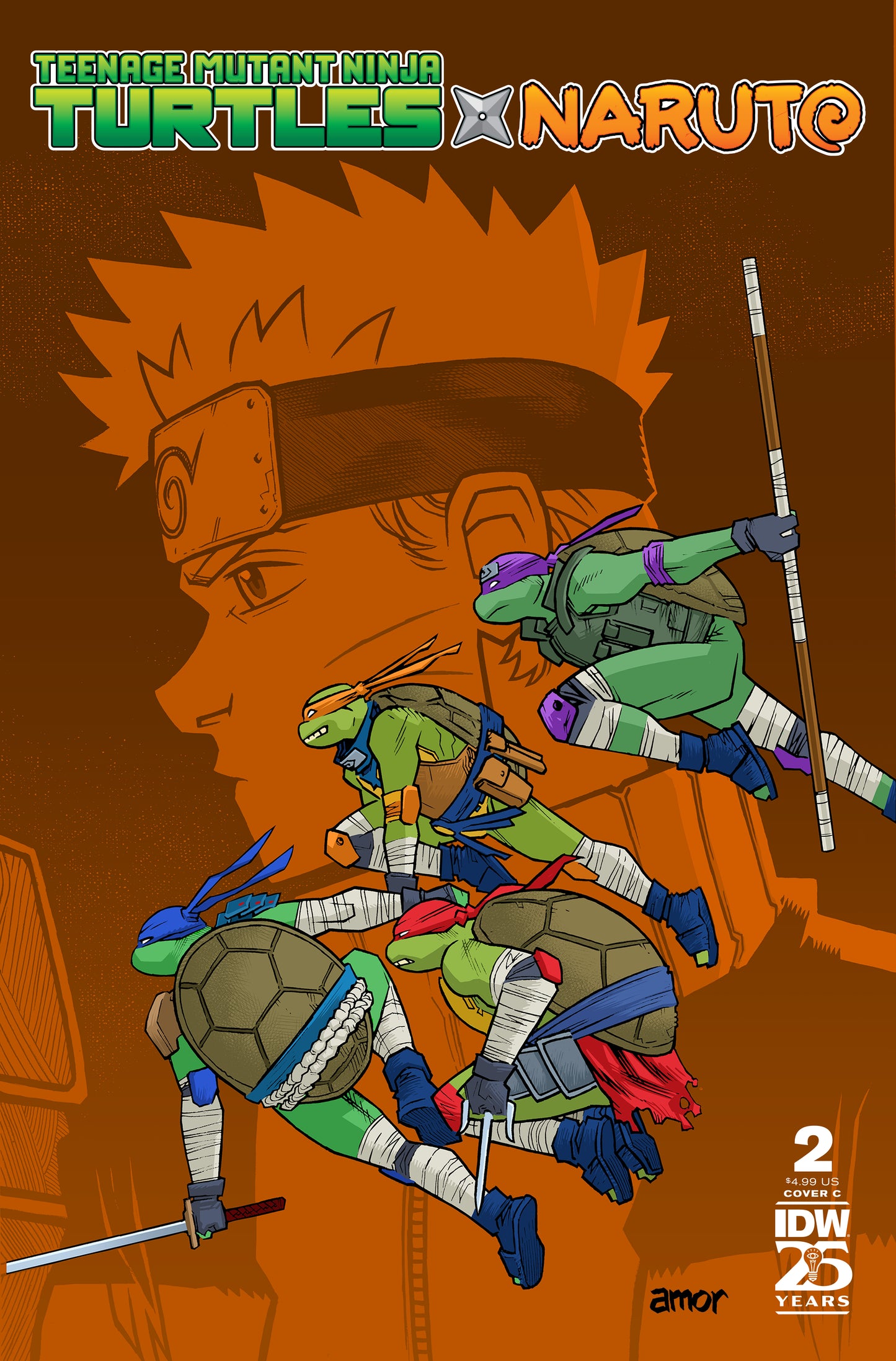 01/15/2025 TEENAGE MUTANT NINJA TURTLES X NARUTO #2 CVR C AMOR  IDW-PRH   