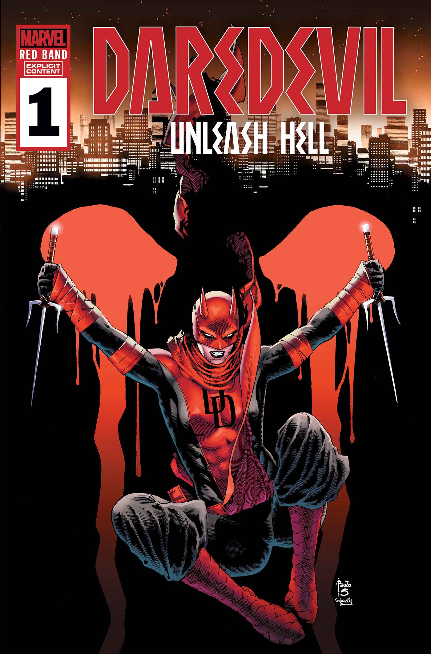 01/08/2025 DAREDEVIL UNLEASH HELL RED BAND #1 (OF 5) (POLYBAG)  MARVEL PRH   