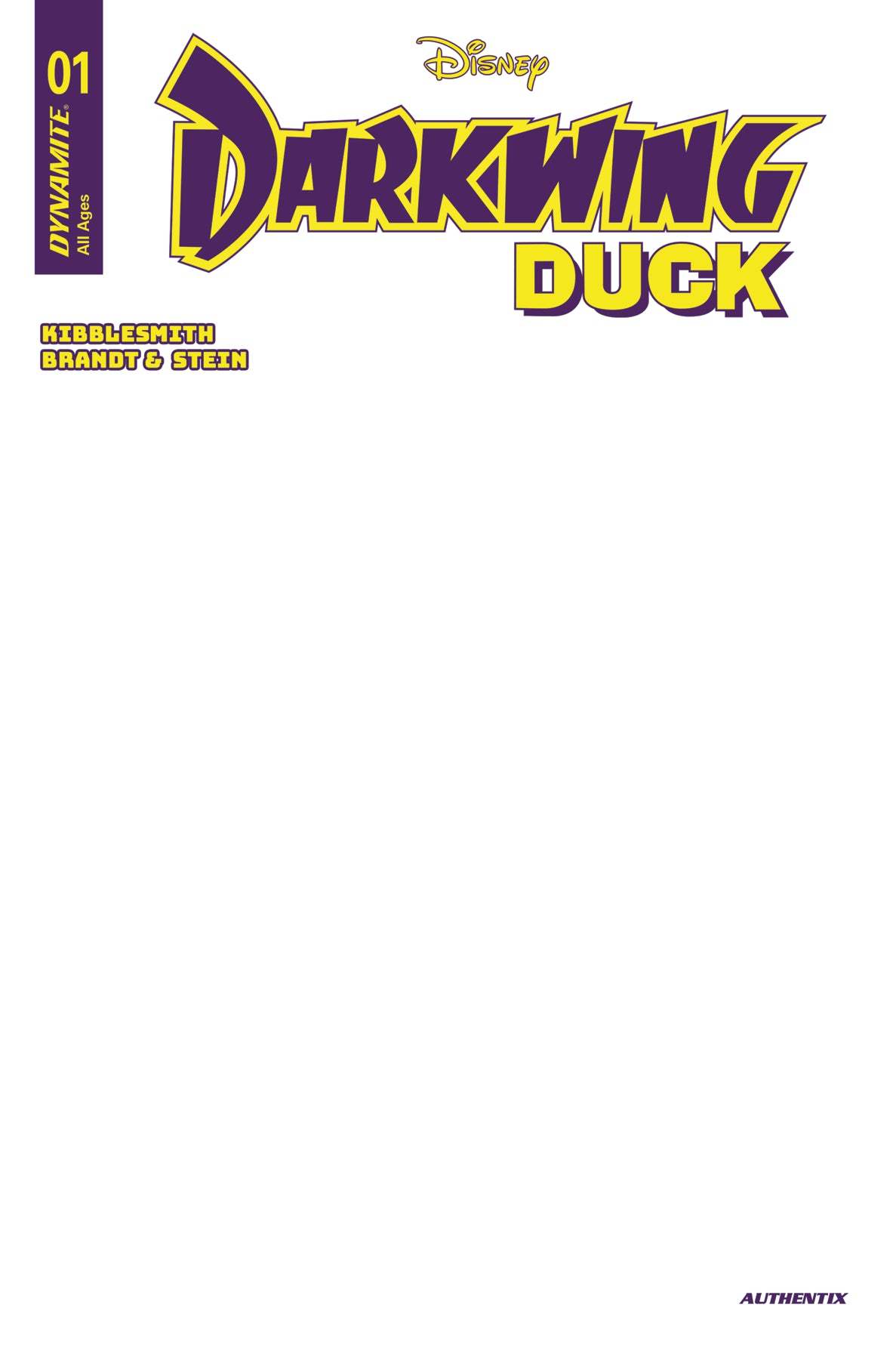 02/12/2025 DARKWING DUCK #1 CVR H BLANK AUTHENTIX (C: 1-0-0) DYNAMITE