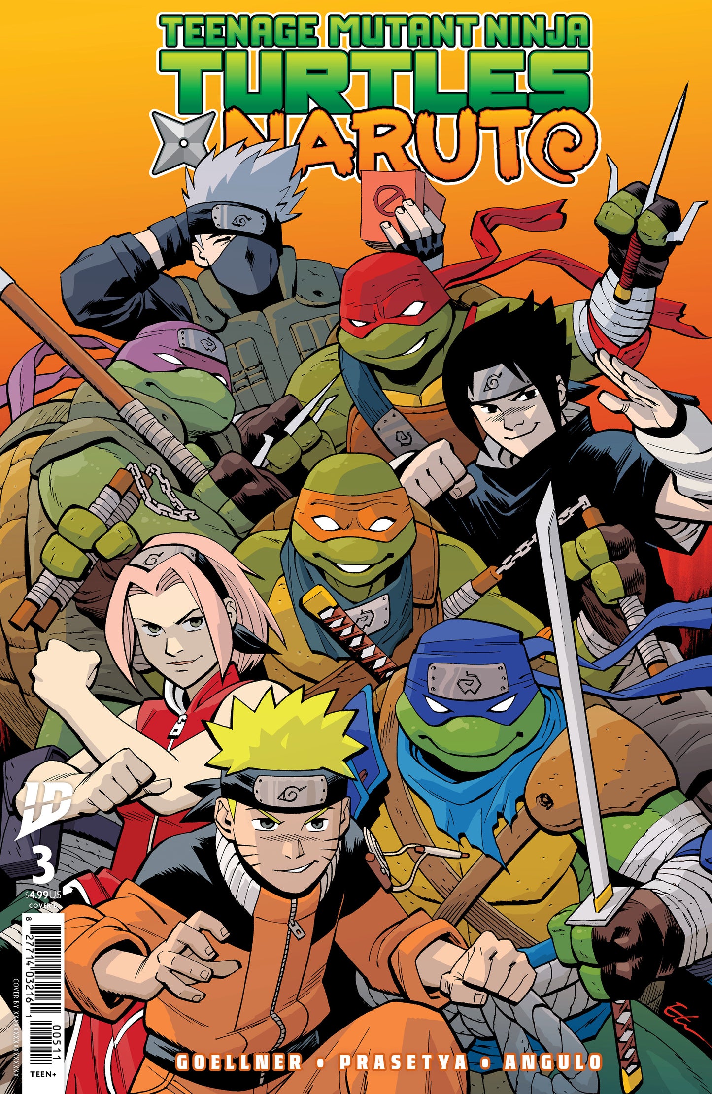 03/19/2025 TEENAGE MUTANT NINJA TURTLES X NARUTO #3 CVR D YOUNG IDW-PRH