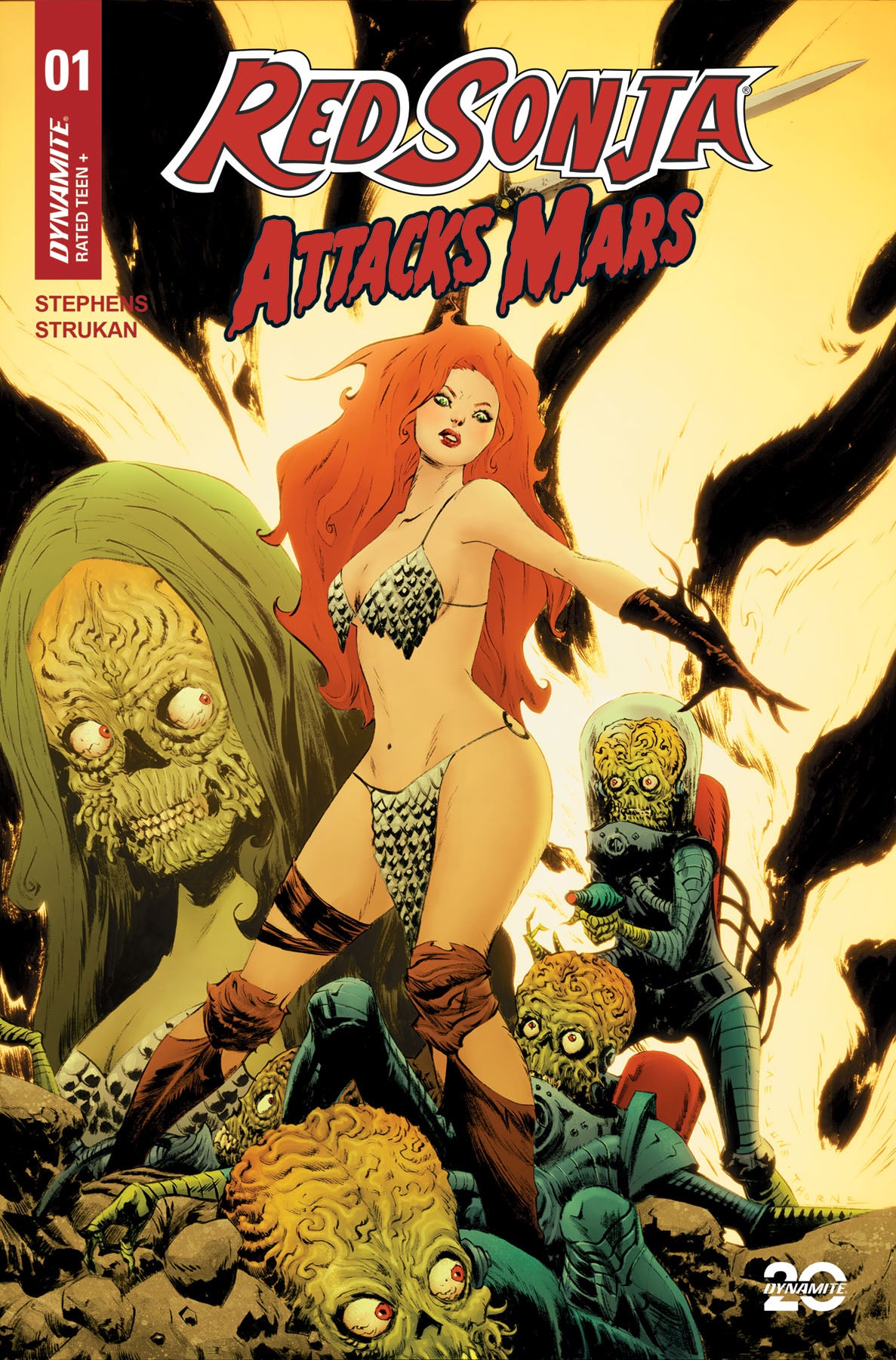 03/19/2025 RED SONJA ATTACKS MARS #1 CVR B LEE & CHUNG DYNAMITE