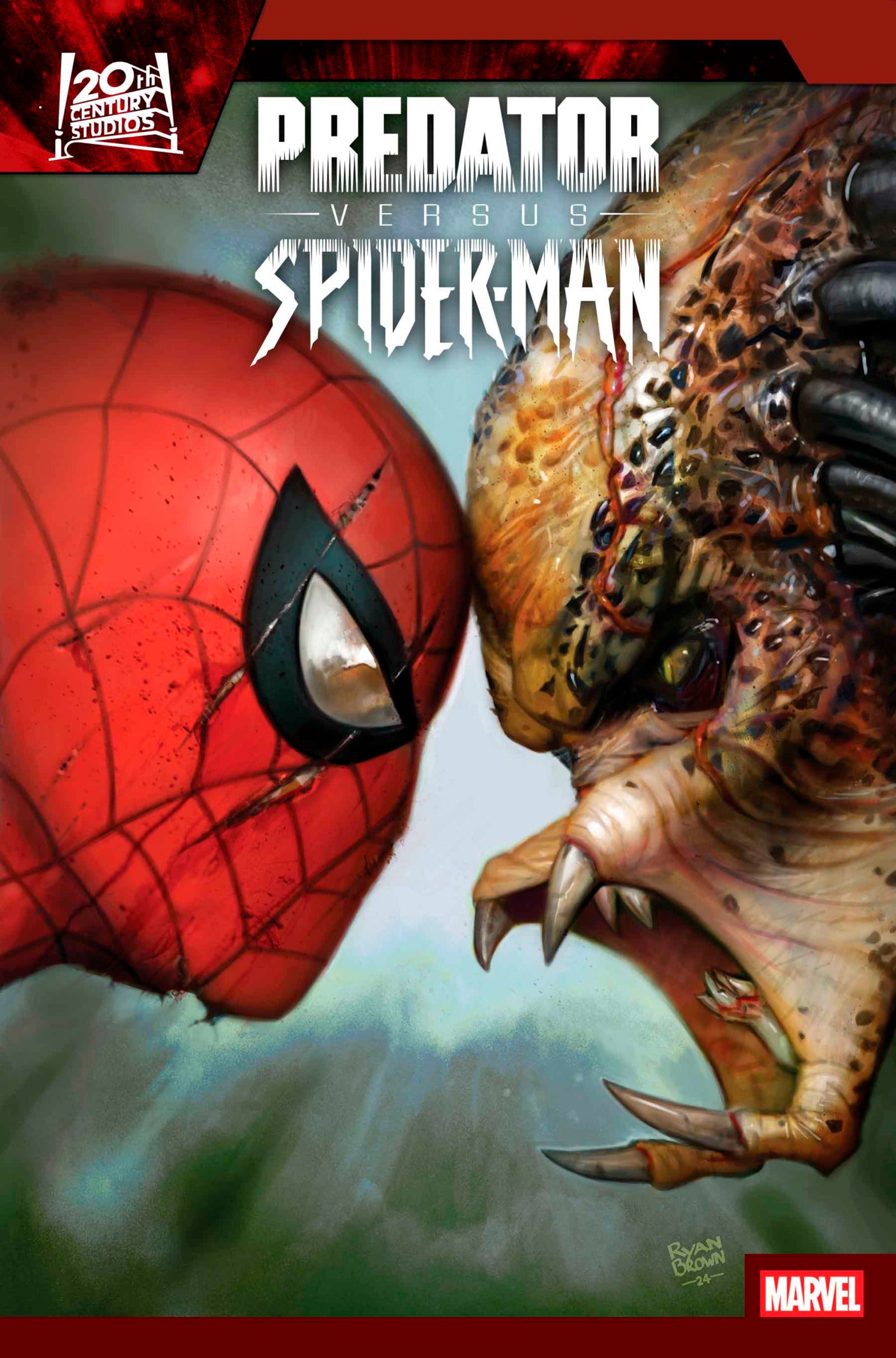 PREDATOR VS SPIDER-MAN #1 (OF 4) RYAN BROWN VARIANT 2025 Spider-Man MARVEL PRH