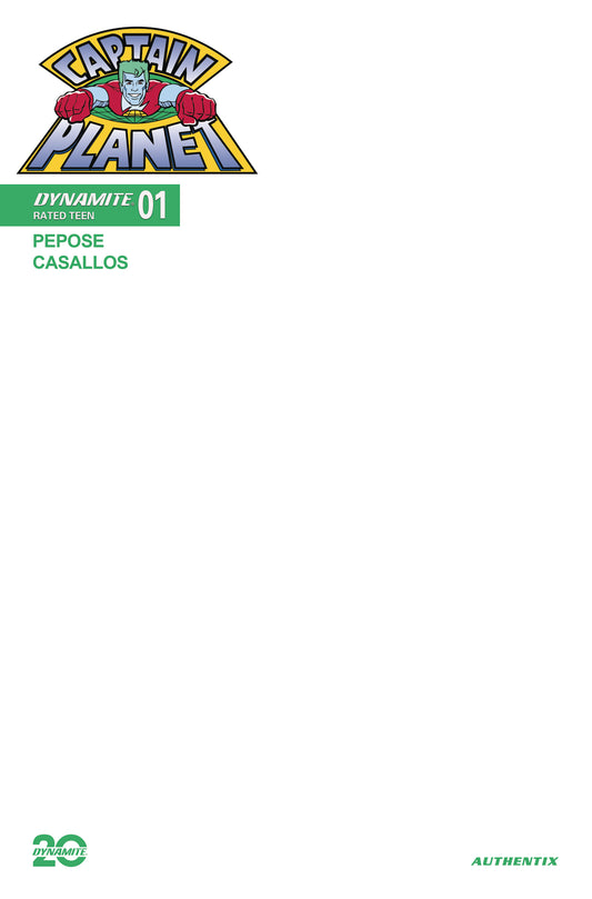 CAPTAIN PLANET #1 CVR G BLANK AUTHENTIX VARIANT 2025 Captain Planet DYNAMITE