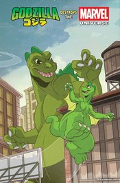GODZILLA DESTROYS THE MARVEL UNIVERSE #1 ANIMATION VARIANT 2025 Godzilla MARVEL PRH