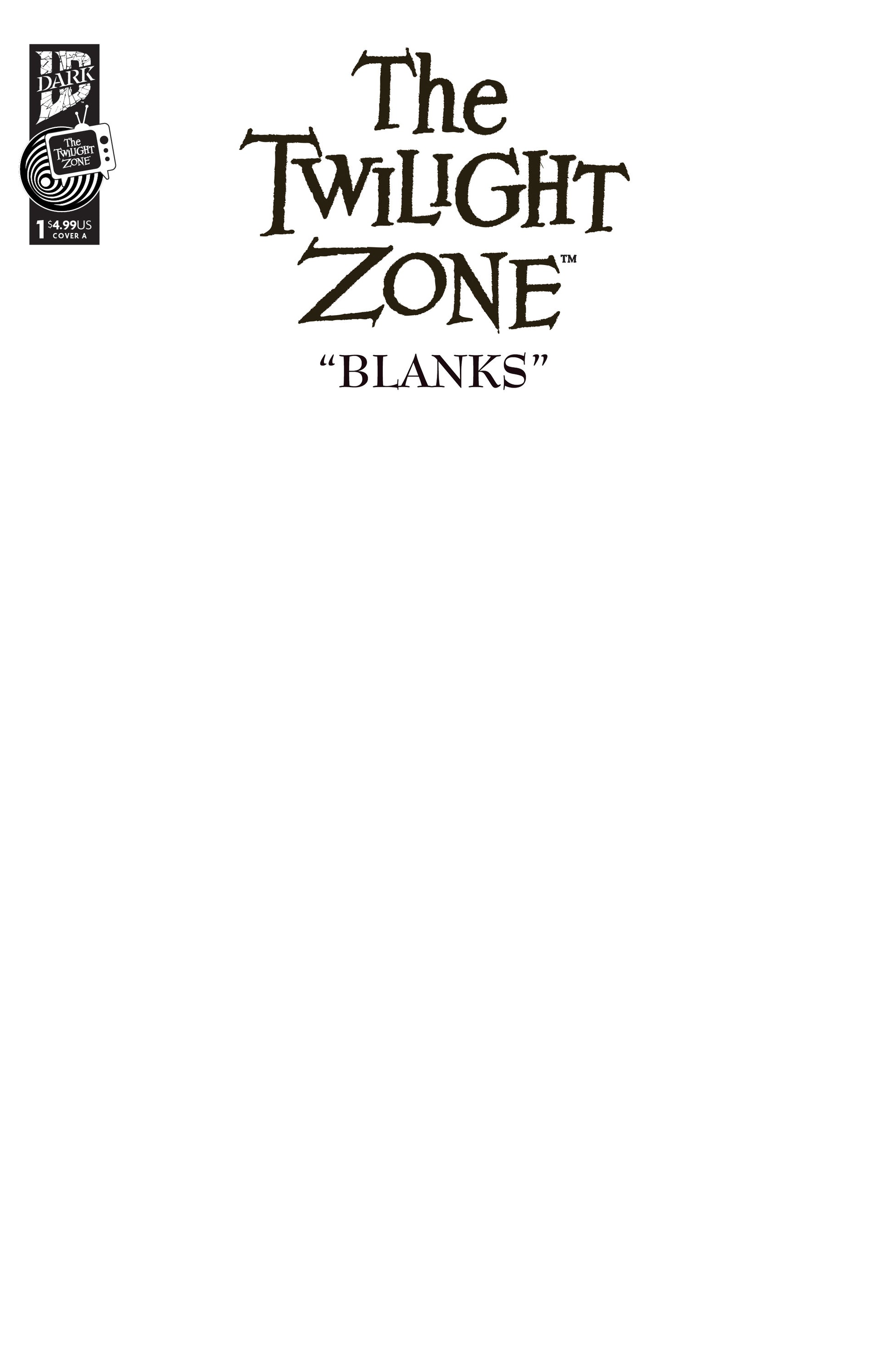TWILIGHT ZONE #1 BLANK VARIANT 2025 IDW Publishing