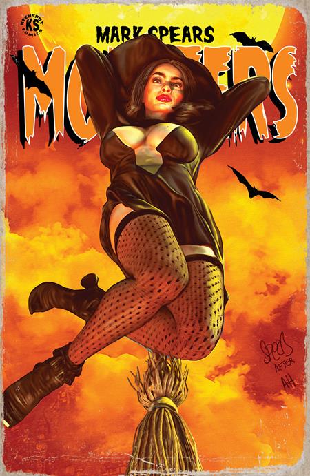 MARK SPEARS MONSTERS #7 CVR B MARK SPEARS HEXY THE WITCH JSA CLASSIFIED #1 HOMAGE VARIANT 2025 Universal Monsters EX POSSE HOLDINGS