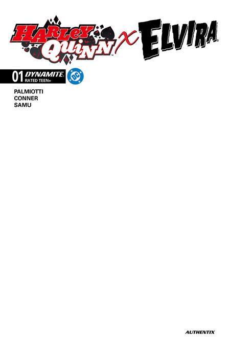 HARLEY QUINN X ELVIRA #1 CVR J BLANK AUTHENTIX VARIANT 2025 DYNAMITE ENTERTAINMENT