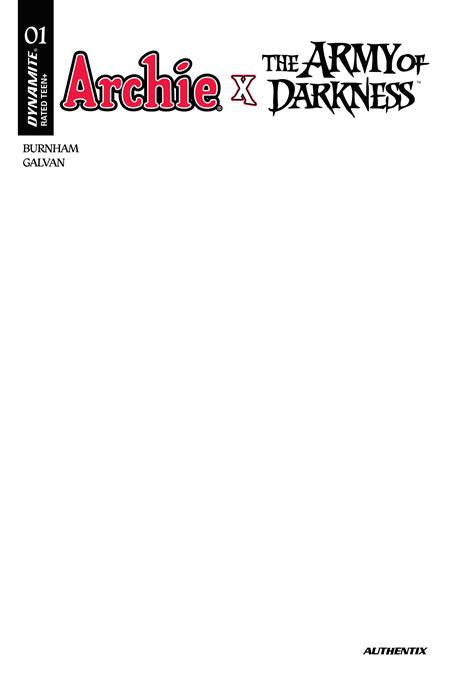 02/04/2026 ARCHIE X ARMY OF DARKNESS #1 CVR F BLANK AUTHENTIX VAR DYNAMITE ENTERTAINMENT