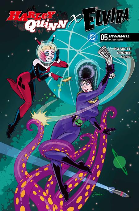 02/18/2026 HARLEY QUINN X ELVIRA #5 CVR A AMANDA CONNER TENTACLES DYNAMITE ENTERTAINMENT