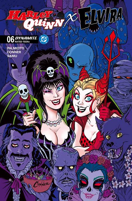 03/18/2026 HARLEY QUINN X ELVIRA #6 CVR A AMANDA CONNER PARTY DYNAMITE ENTERTAINMENT
