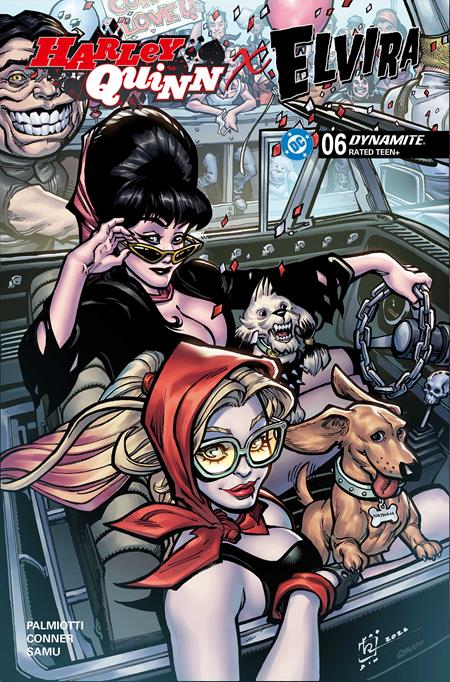 03/18/2026 HARLEY QUINN X ELVIRA #6 CVR B CHAD HARDIN VAR DYNAMITE ENTERTAINMENT
