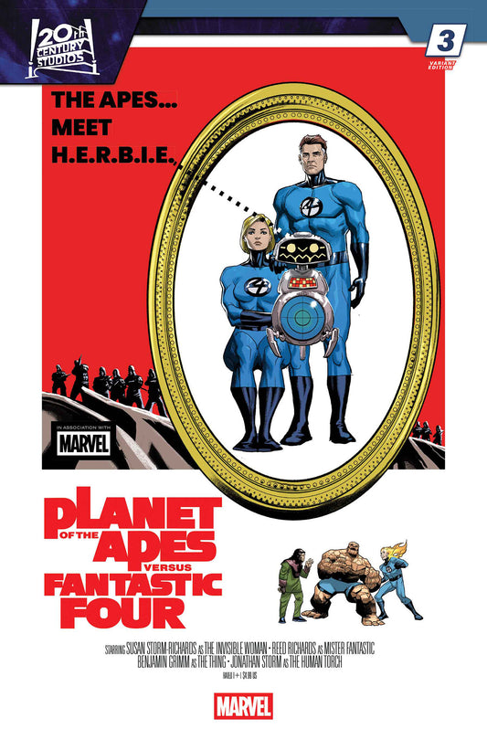 04/22/2026 PLANET OF THE APES VS. FANTASTIC FOUR #3 PETE WOODS MOVIE HOMAGE VARIANT MARVEL