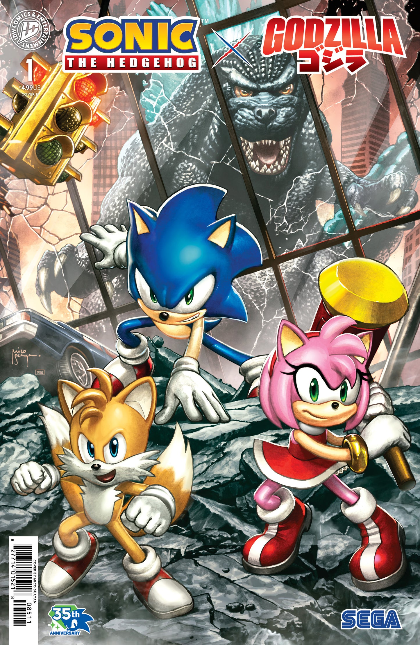 07/15/2026 Sonic the Hedgehog x Godzilla #1 Variant E (Suayan) IDW PUBLISHING
