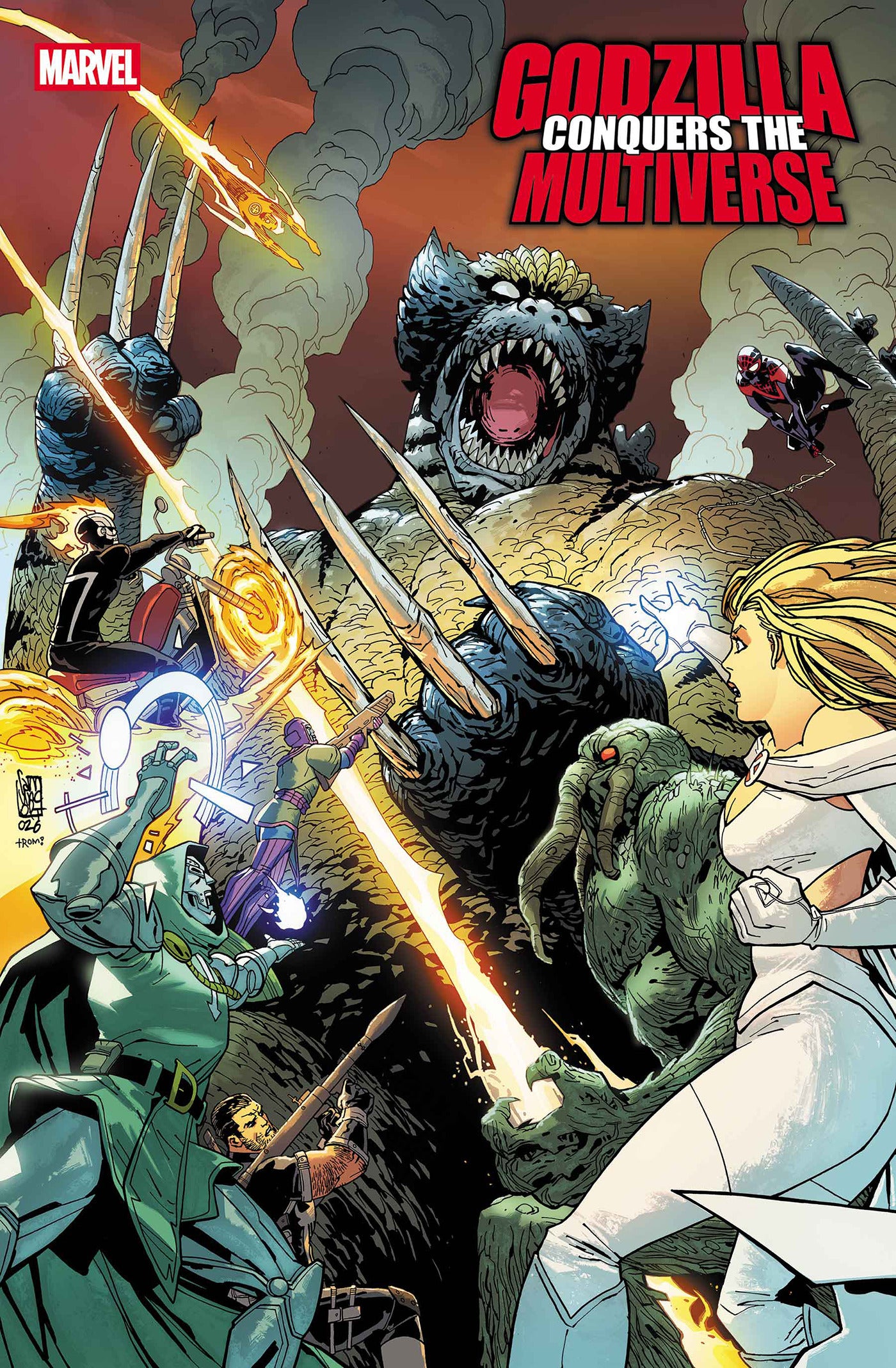 07/22/2026 GODZILLA CONQUERS THE MULTIVERSE #1 GIUSEPPE CAMUNCOLI VARIANT MARVEL