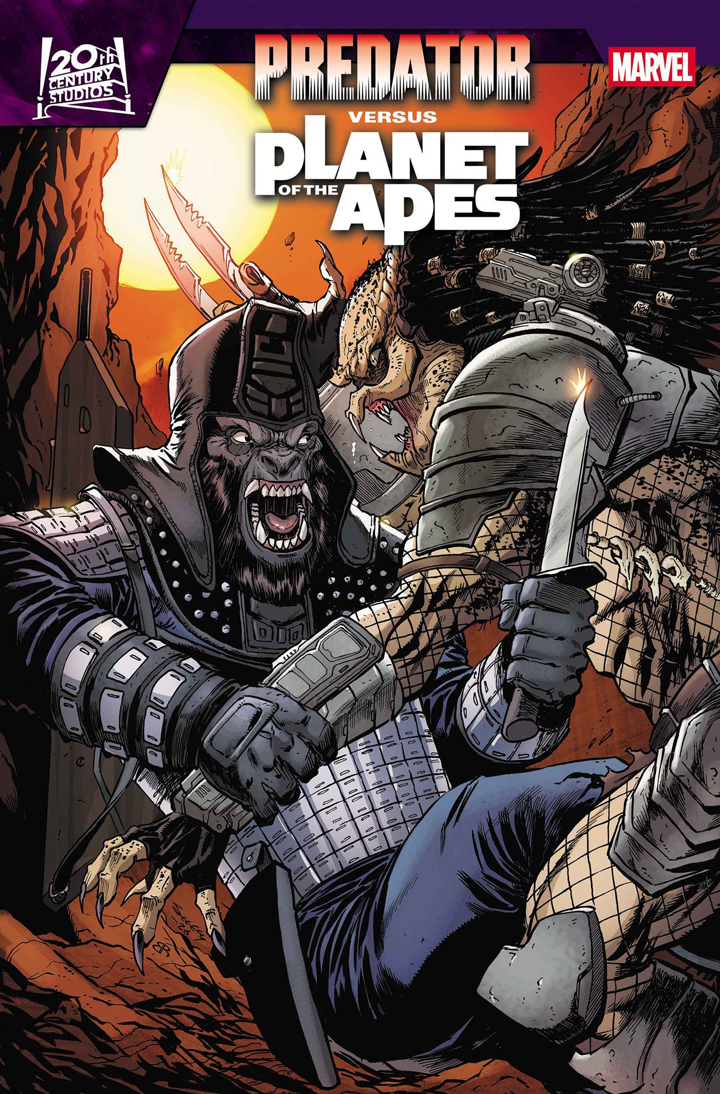 07/29/2026 PREDATOR VS. THE PLANET OF THE APES #1 TIM SEELEY VARIANT MARVEL
