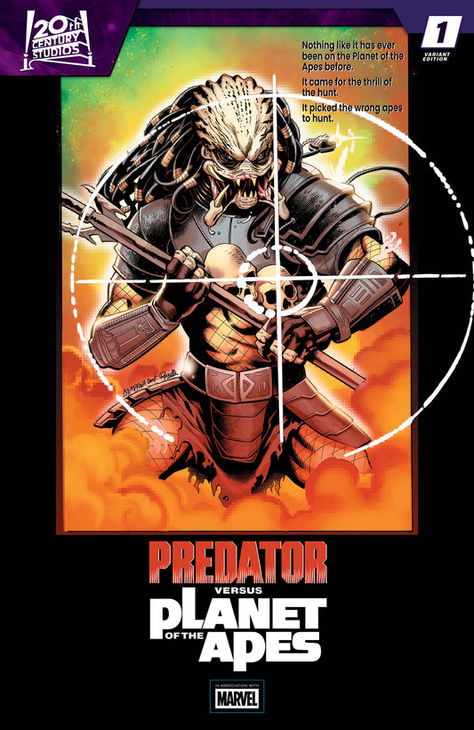 07/29/2026 PREDATOR VS. THE PLANET OF THE APES #1 CHRIS CAMPANA MOVIE POSTER HOMAGE VARIANT MARVEL