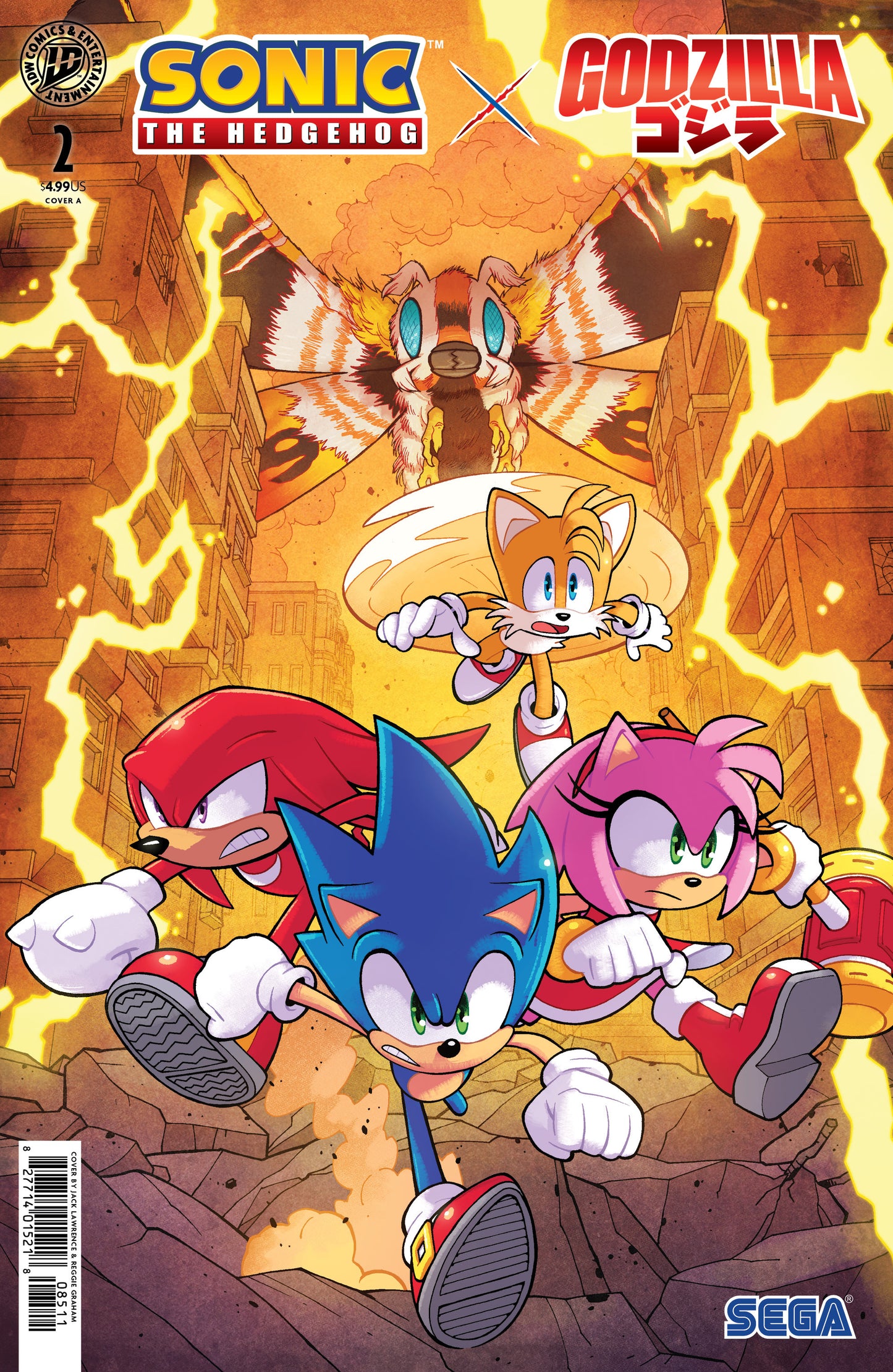 09/02/2026 Sonic the Hedgehog x Godzilla #2 Cover A (Lawrence) IDW PUBLISHING